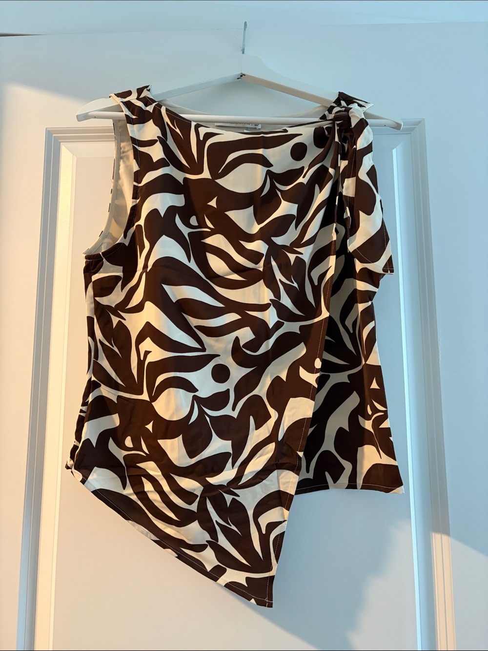 Abercrombie & Fitch Brown and Cream Scarf Top